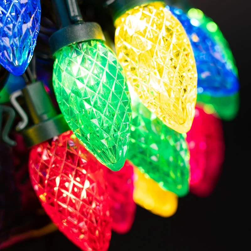 C9 Plug Powered LED Fairy Christmas String Lights Waterproof Changing Bright Multicolor Outdoor Indoor Kitchen Yard Decoration
