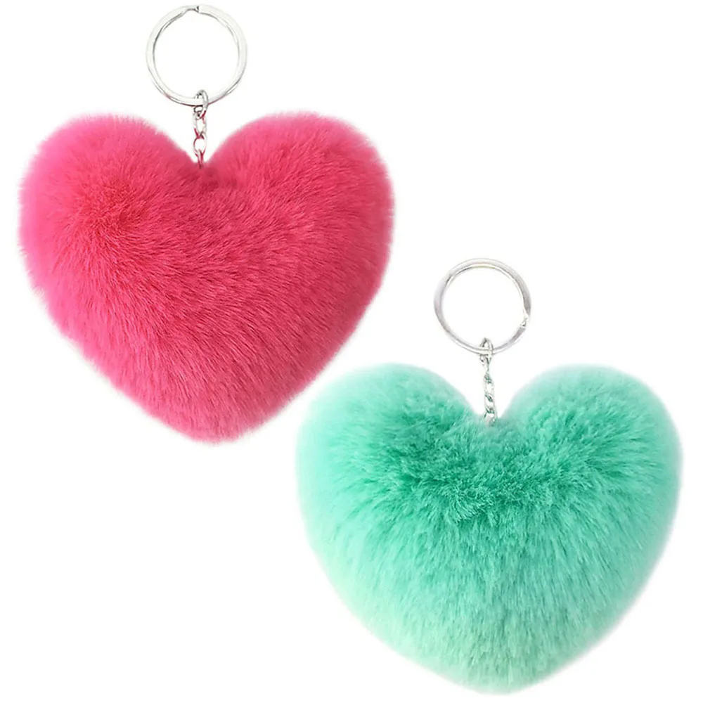 Heart shaped Pom-pom keychain-fluffy-keychain-accessory-gift-soft-tact –  Robinscraftsuk