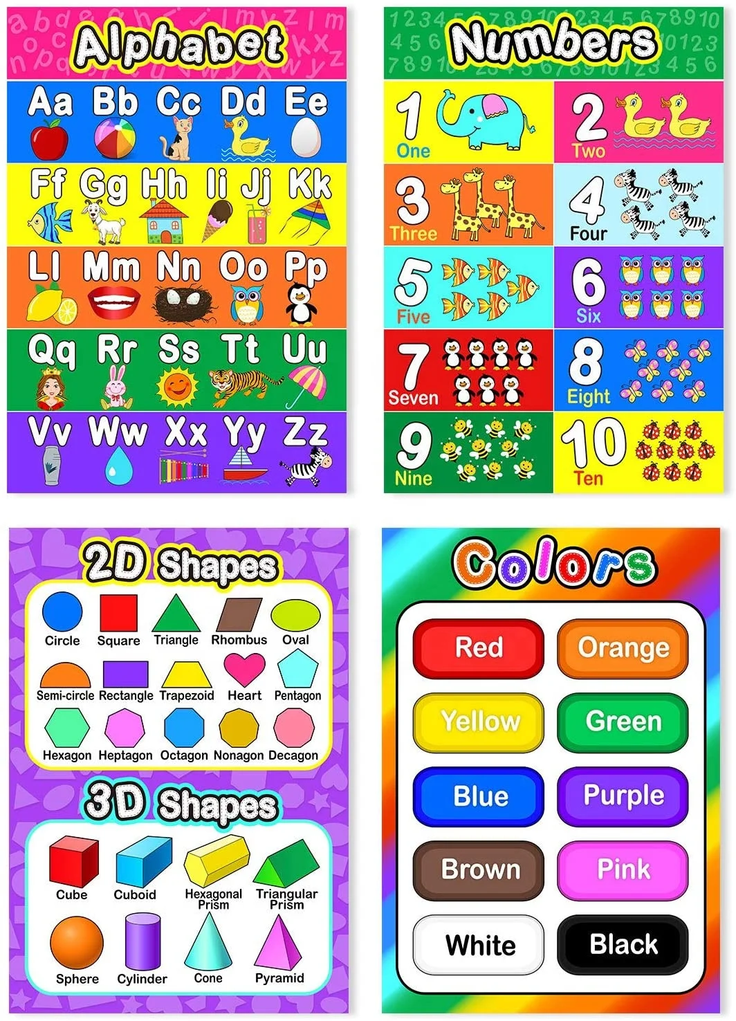 Poster Éducatif Alphabet & Chiffres 30x40 Cm Pour Enfants - Toile Avec Rouleau Bois, Idéal Chambre Ou École Maternelle - 11