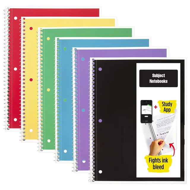 Custom Logo Assorted Solid Colors 5 pack Notebook 70 Sheets Spiral Notebook customizable