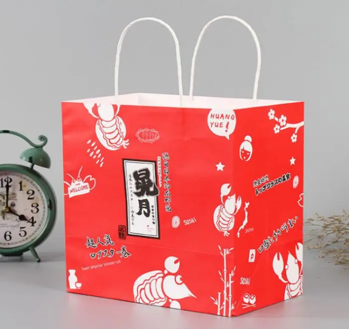 Download Custom Patterns Printing Fashion Portable Custom Logo Red Paper Packing Bags With Handles Buy Kraft Paper Bag Kraft Paper Bag Kraft Paper Bag Product On Alibaba Com