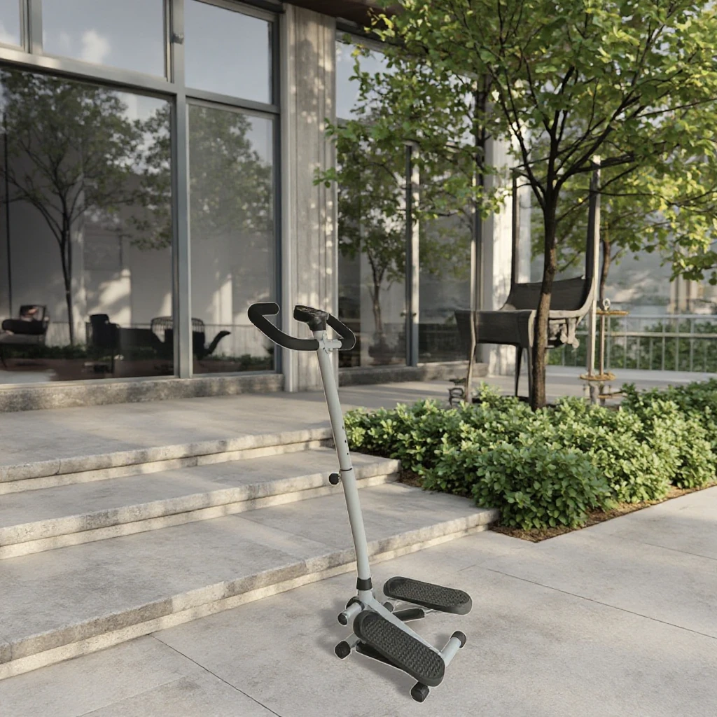 Mini Indoor Aerobic Fitness Exercise Machine Steel and ABS Mini Twist Stair Steppers with Resistance Gym Handle Included