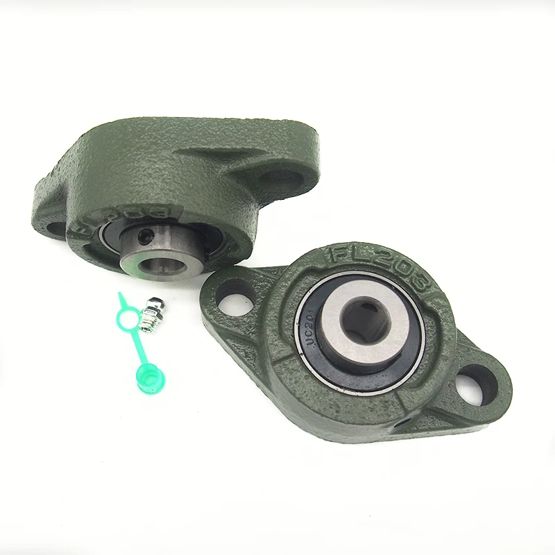 Cuscinetti Autoallineanti UCFL206 30mm - Con Flangia Rombica E 2 Ugelli - Foto 5