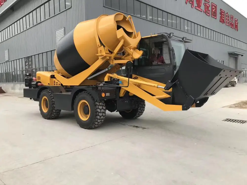 Self Loading Concrete Mixer Mini Cement Mixer Truck Self Propelling and Rotating