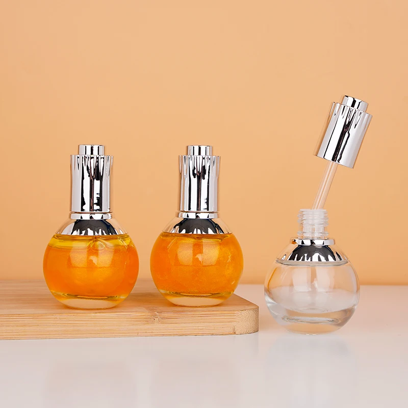 Design Spherical Clear Press Glass Dropper Bottles 30ml Facial Cleanser Skin Care Serum Sunscreen Cream Empty Packaging Polished