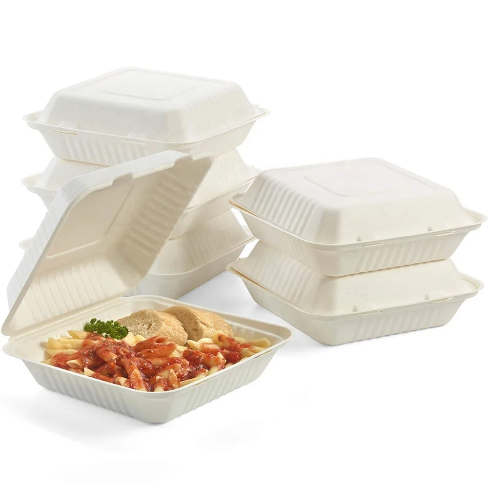Wholesale Biodegradable Sugarcane Take Away Take Out Container Food Box