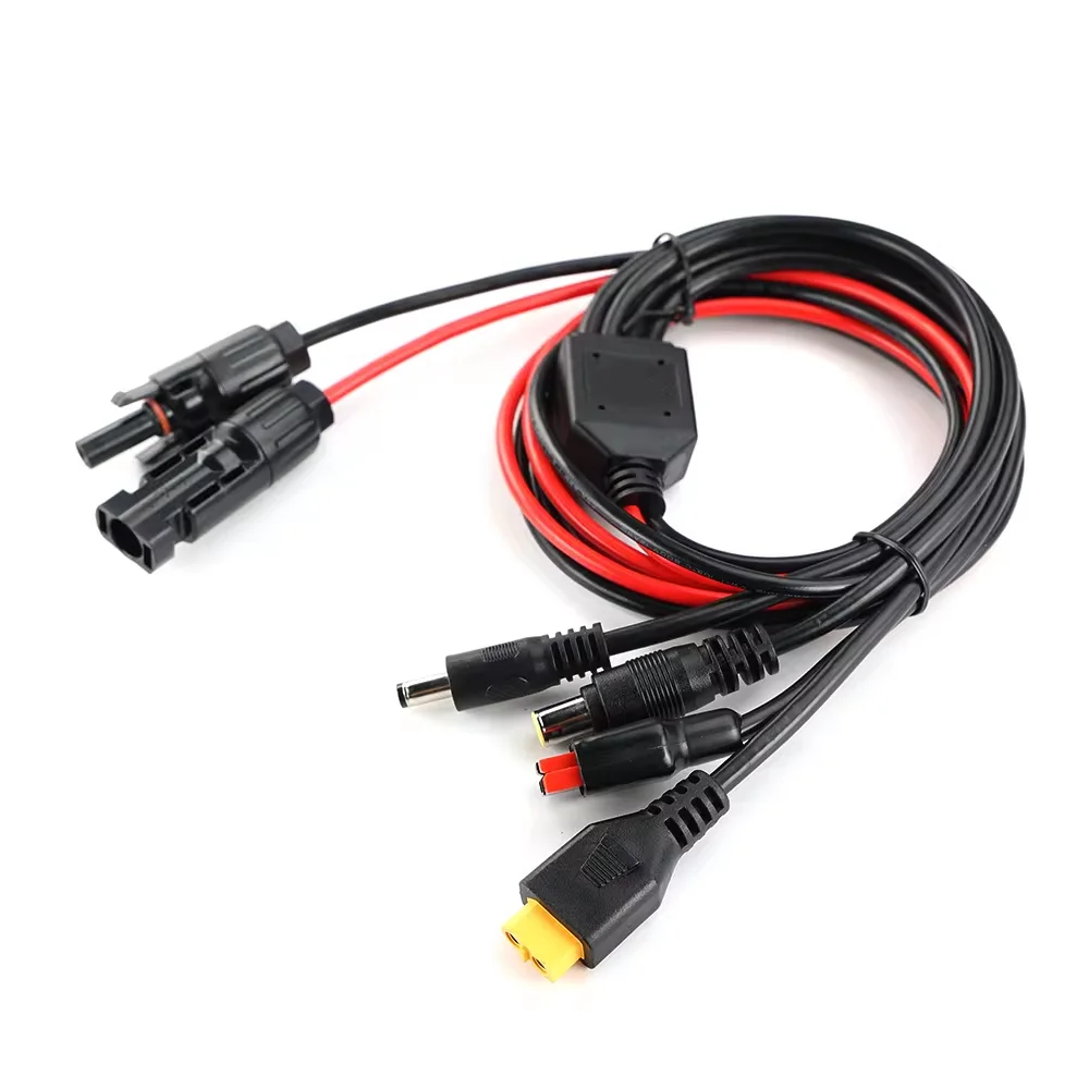 High Quality 1.5m PVC Multi MC to AMASS- XT60 Female 30A DC5521 DC7909 Male Power Cord PV Solar Generator Panel Extension Cable