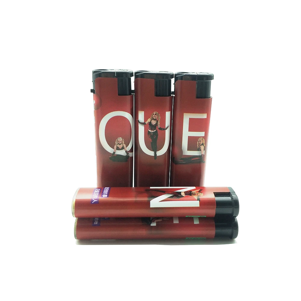 HP-883 Dark Red Disposable Cigarette Girl Creative Lighter Smoking Set