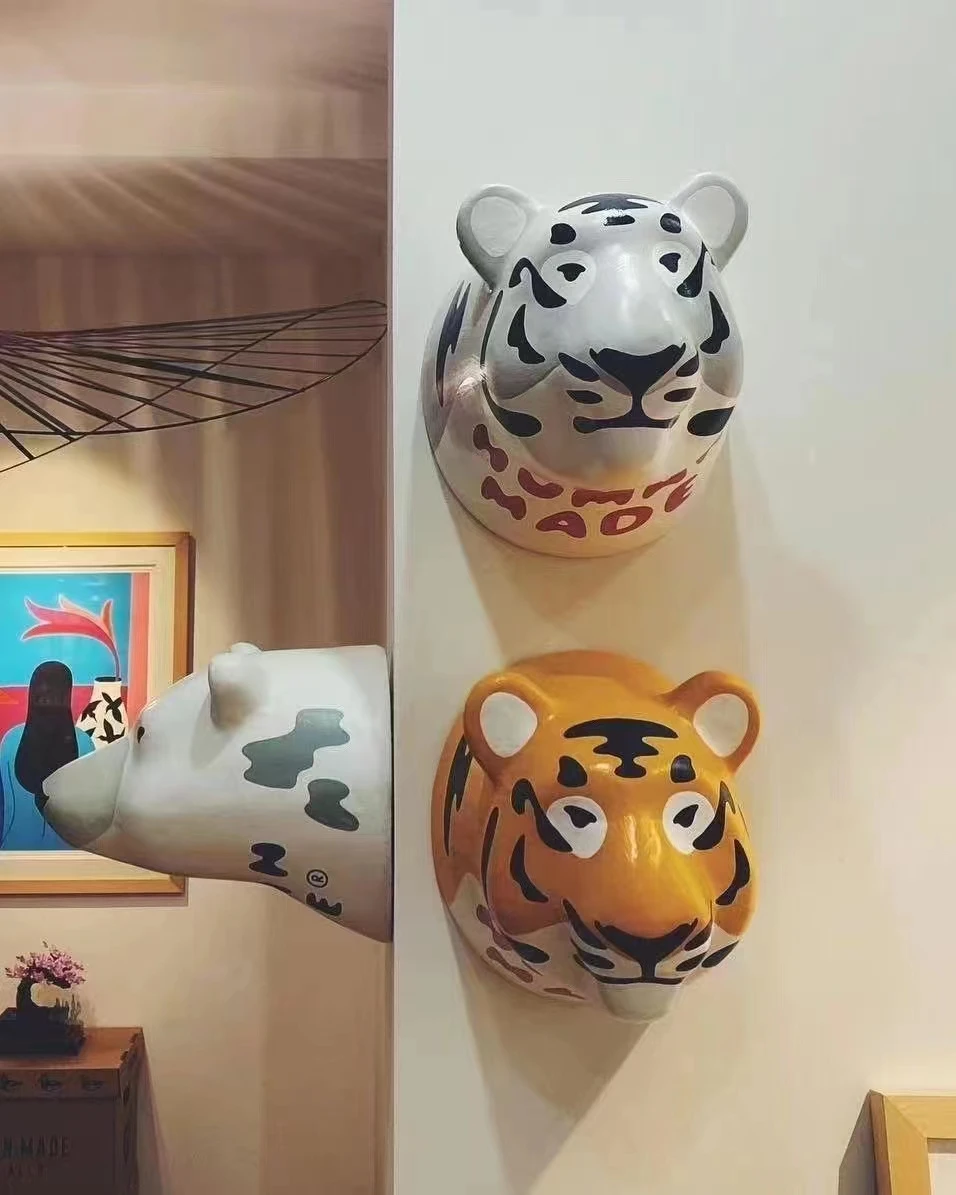 Humanmade Tiger Head Hanging Ornaments Sculpture Wall Trend