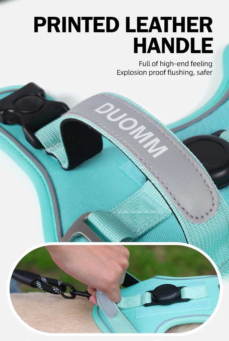 Medium Large Dog Vest Harness Breathable Nylon 1680D Oxford Cloth Reflective Handle Dog Harness with Air Tag Holder