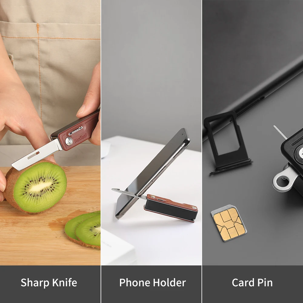 NexTool New Product Full Locking System High Quality Portable Mini Multi Functional Keychain Knife with Phone Holder