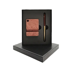 Custom Luxury Business Pen Set with Wood Mobile Phone Holder Corporate Summit Graduations Gift Sets Promotional
