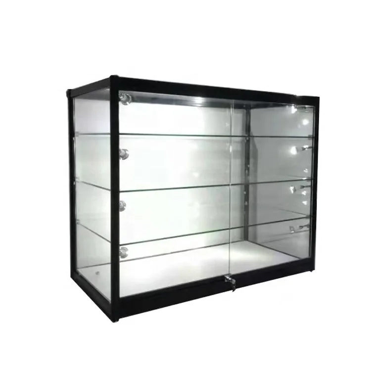 Factory Custom Aluminum Frame Display Case Lockable Glass Cabinet Cheap Display Showcase