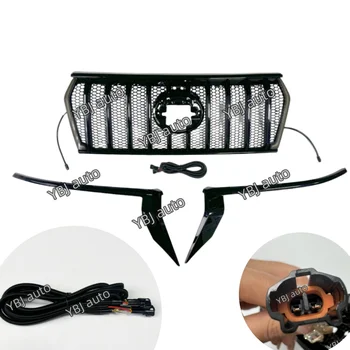 YBJ car accessories New Front Grille for Land Cruiser Prado 2018-2021 GR Style FJ150 GRJ150 Front Grille with Moving LED grille