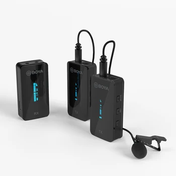 BOYA BY-XM6 2.4GHz Microphone Dual Channel Rechargeable Wireless Lavalier Microphone Mic for Phone Sony Camcorder Camera Video detail image