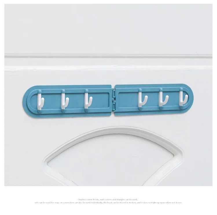 Creative corner six row novelty hooks Home portable traceless adhesive novelty hooks kitchen bathroom waterproof row novelty hooks factory