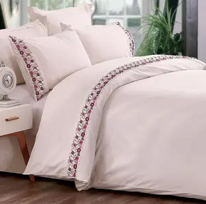 Embroidered Cotton Satin Jacquard Wedding Four-Piece Kit Duvet Cover Set Pillowcase Bedspread OEKO-TEX Certified 200TC