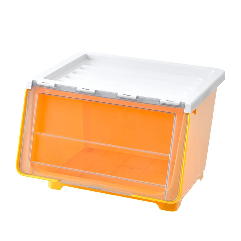 Plastic Stackable Storage Box Side Door Toy Clothes Organizer Storage Container Kids Toys Top