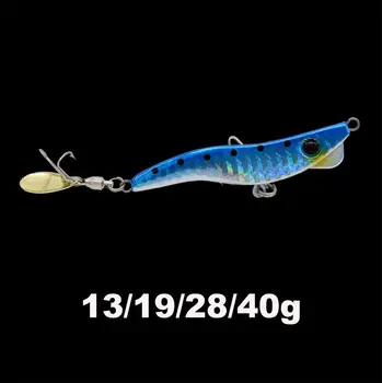 LureStorm Japan Metal Shrimp Jig Lure 13g 19g 28g 40g Metal Jig Spin Tail with Treble Hook and Spoon Saltwater Fishing Lure – Metal Jig – view 4