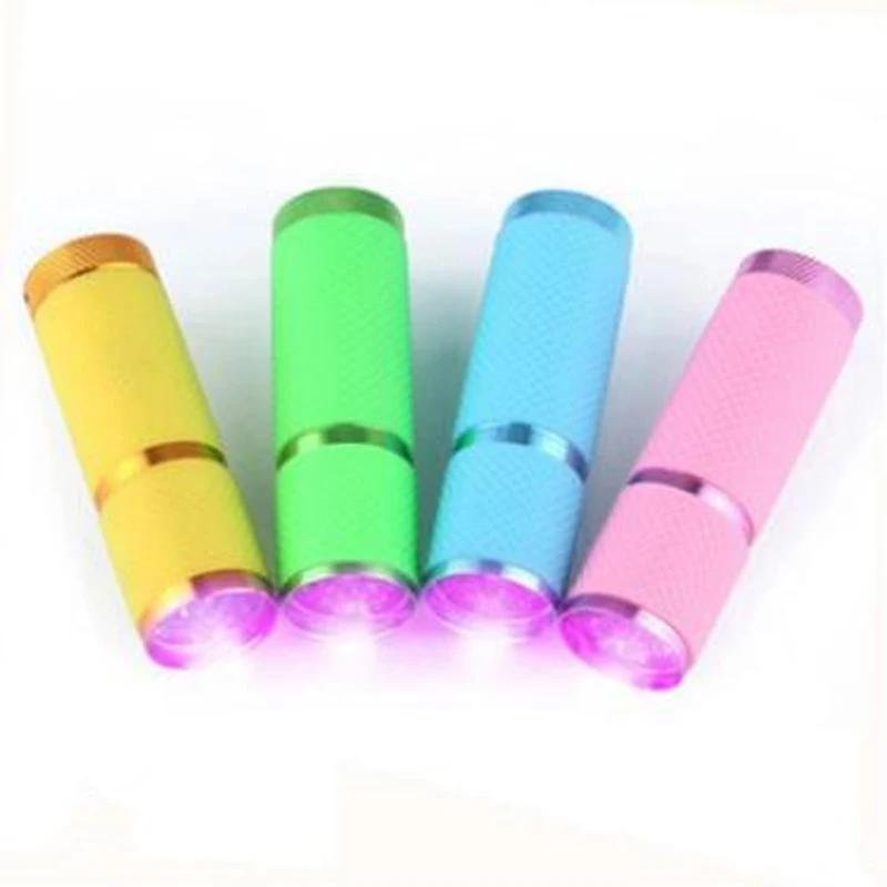 Mini Nail Art Tools Dryer Gel Polishing 9 LED Flashlight Portable Nail Dryer UV Light LED Lamp
