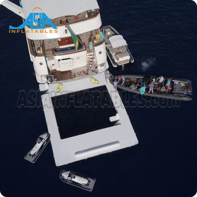 4M X 10M AIR Floating Inflatable Luxury Sea Ocean Swimming Pool With Safety Netting for Yacht Holiday Time
