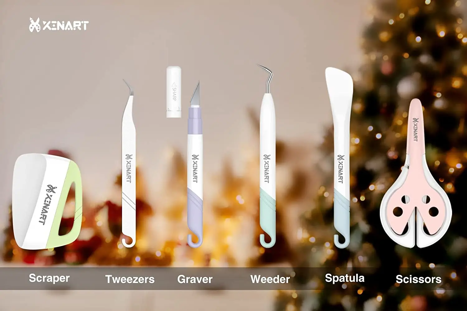 Cricut Basic 6pc Tool Set Spatula Weeder Scraper Scissors Tweezers