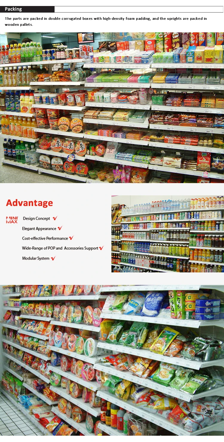 Retail Grocery Shelf Gondolas Convenience Store Shelves Metal