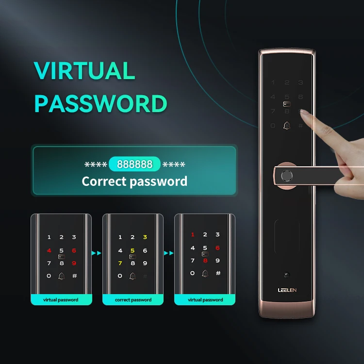 LEELEN Face Recognition Handle Intelligent Electronic Magnetic Security Fingerprint Keyless Smart Door Lock