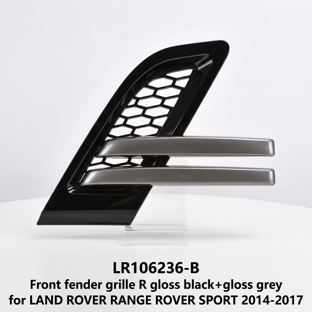 LR106236-B ABS Front Fender Grille Gloss Black/Grey for LAND ROVER RANGE ROVER SPORT 2014-2017
