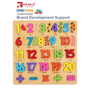 3D Kids Wooden Jigsaw Puzzle Toys Shape Puzzle of Numbers for Toddler Educational Kitchen & Food Toys
