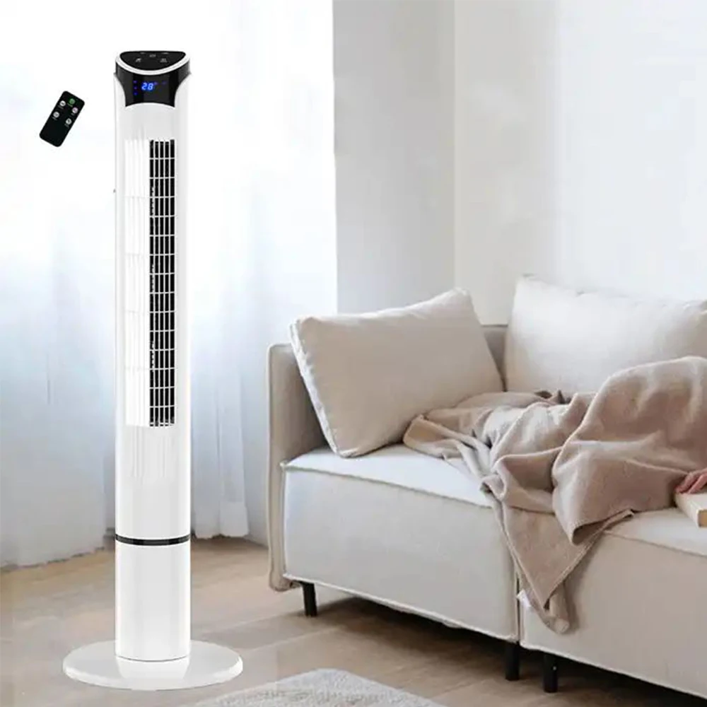 Tower Fan 40 Inch Quiet Oscillating Bladeless Fan With Remote 3 Speeds 3 Modes Led Display 12h