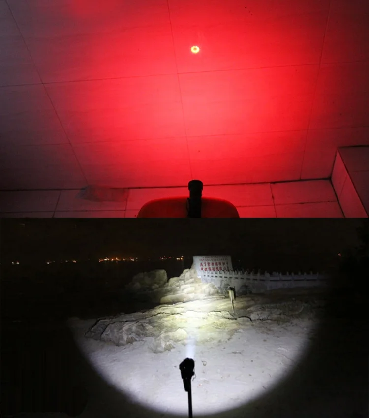 90 Degree Foldable Flashlight Portable Handheld Cob Red Led Torch Light With Magnetic Base