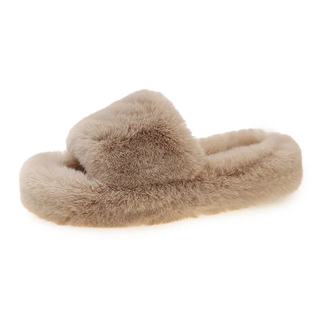 2023 New Fashionable and Comfortable Men's and Women's Thick Sole One Piece Slide Environmental Protection Fur and Fur Slippers