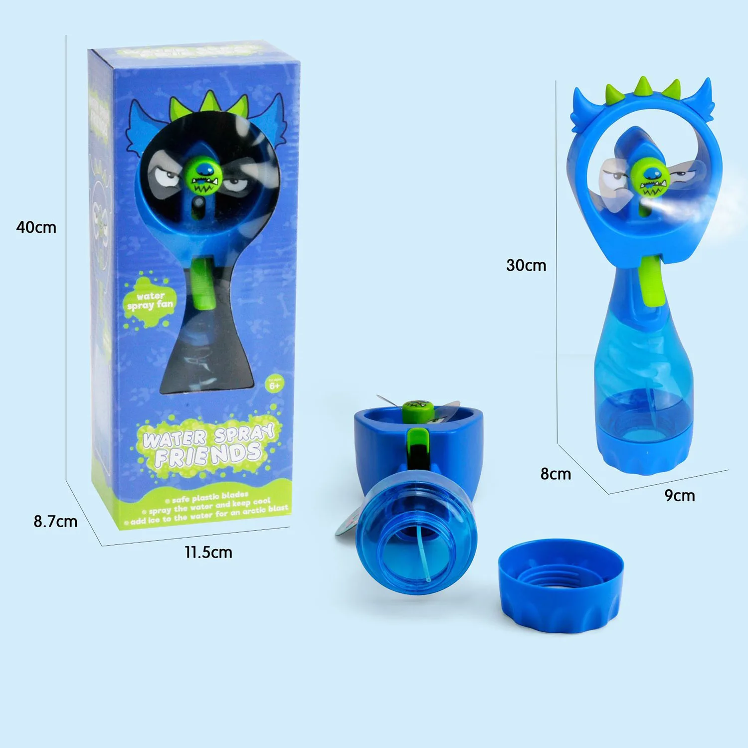 2 In 1 Portable Handheld Mini Water Spray Fan Summer Outdoor Travel Cooling Misting Spray Bottle