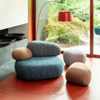 新製品 小石風 自然なデザインのファブリックソファセット モジュール