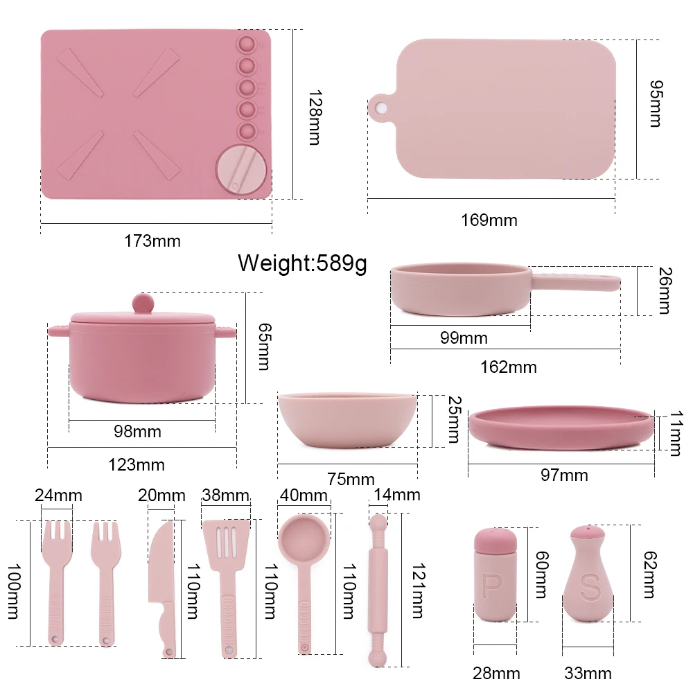 Factory BPA Free Montessori Mini Cooking Pretend Play Baby Kitchen Set Toys for Kids