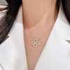White gold/yellow diamond necklace
