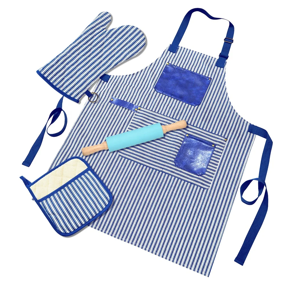 Кухонный подарочный набор, фартук, прихватки для духовки, держатель для кастрюли, Кухонное кухонное полотенце, прихватка для духовки, держатель для кастрюли, фартук, набор чайного полотенца