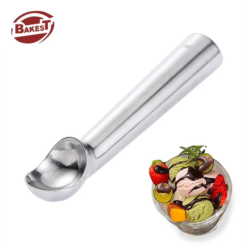 Manufacturers Cheap Metal Aluminum Alloy Ice Cream Scoop Profession Heavy Black/Silver Ball Heated Spoon Warming Hot Scoop Stick