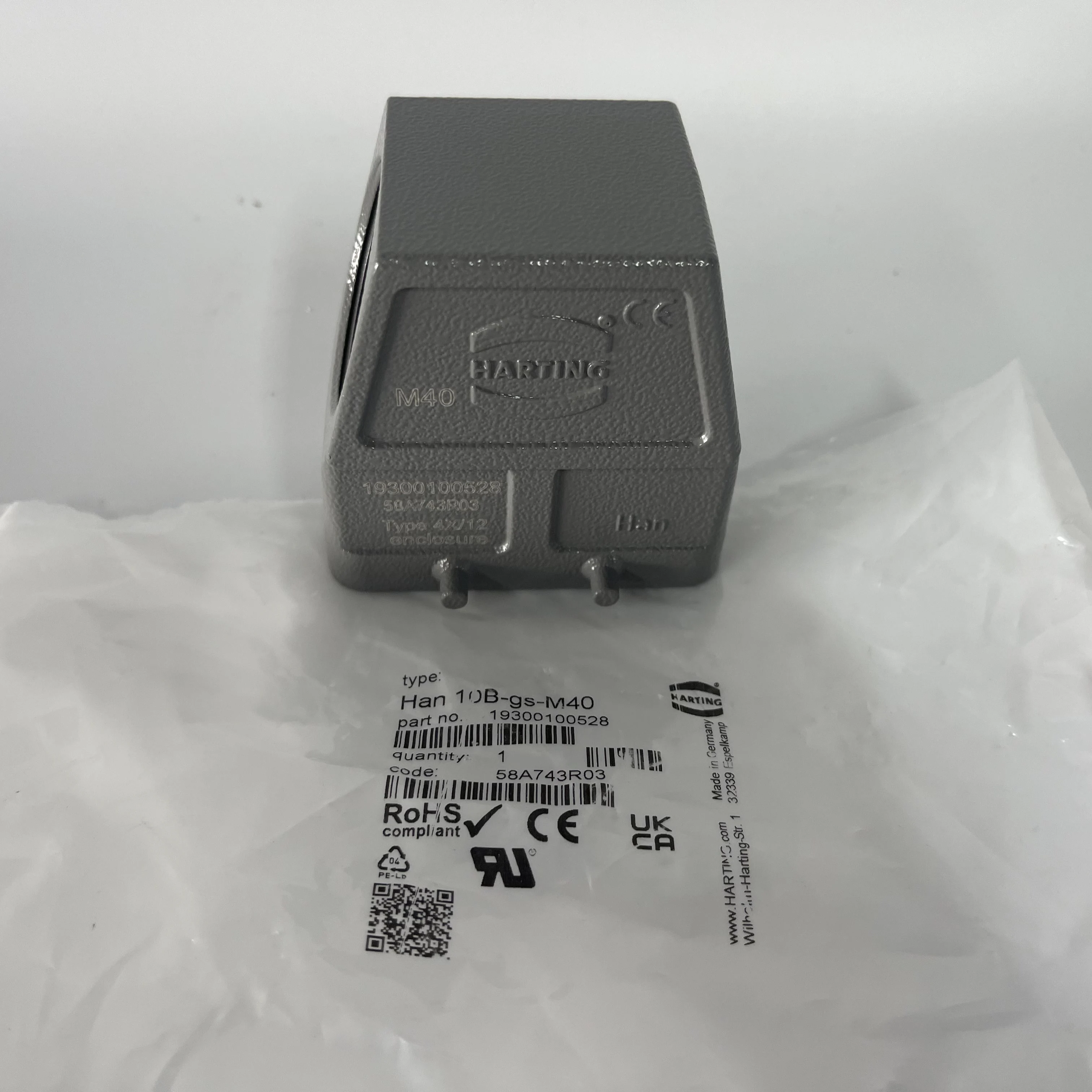 HARTING Han Connector Insert Han 10B-gs-M40 19300100528 HARTING Han Connector Insert Han 10B-gs-M40 19300100528