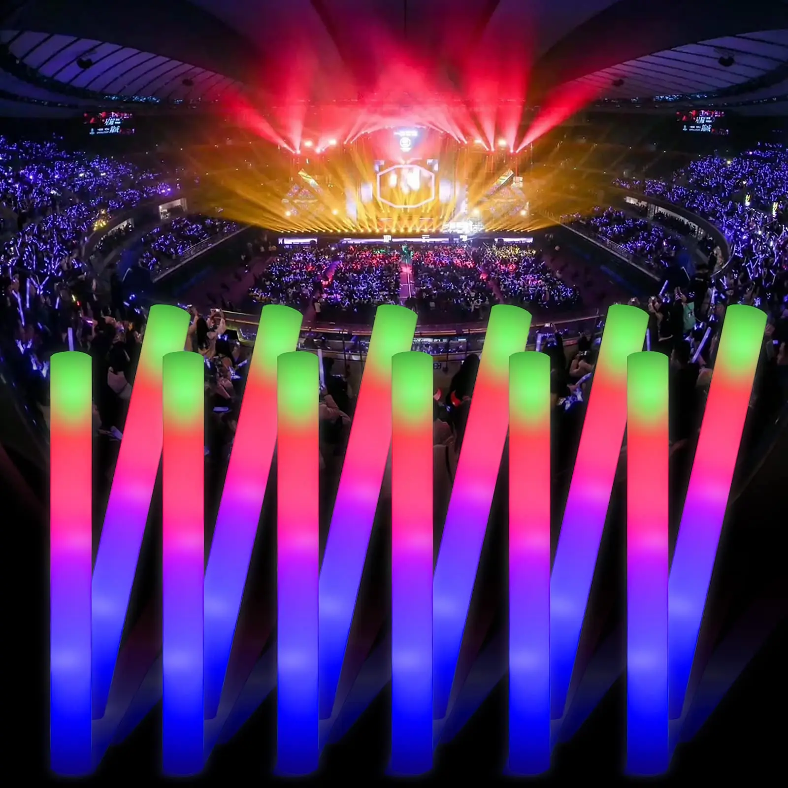 Party Light Sticks Wedding Decor ColorHome Bulk 150 Pcs - Light Up Foam ...