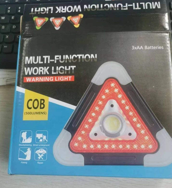 Multi Functional Car Triangle Emergency Light Vehicle Safety Emergency Led Flashing Warning Light Triangle Warning Sign Light