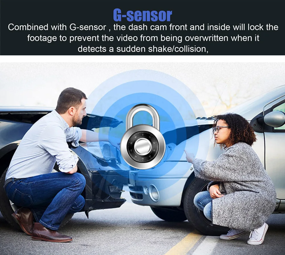 A98 2 İnç WIFI IPS Çift Lens FHD 1080P LED Gece Görüşlü Arka Görüş Kamerası Otomatik Kamera Araba DVR'ı ile Dash Kamera Video Kaydedici