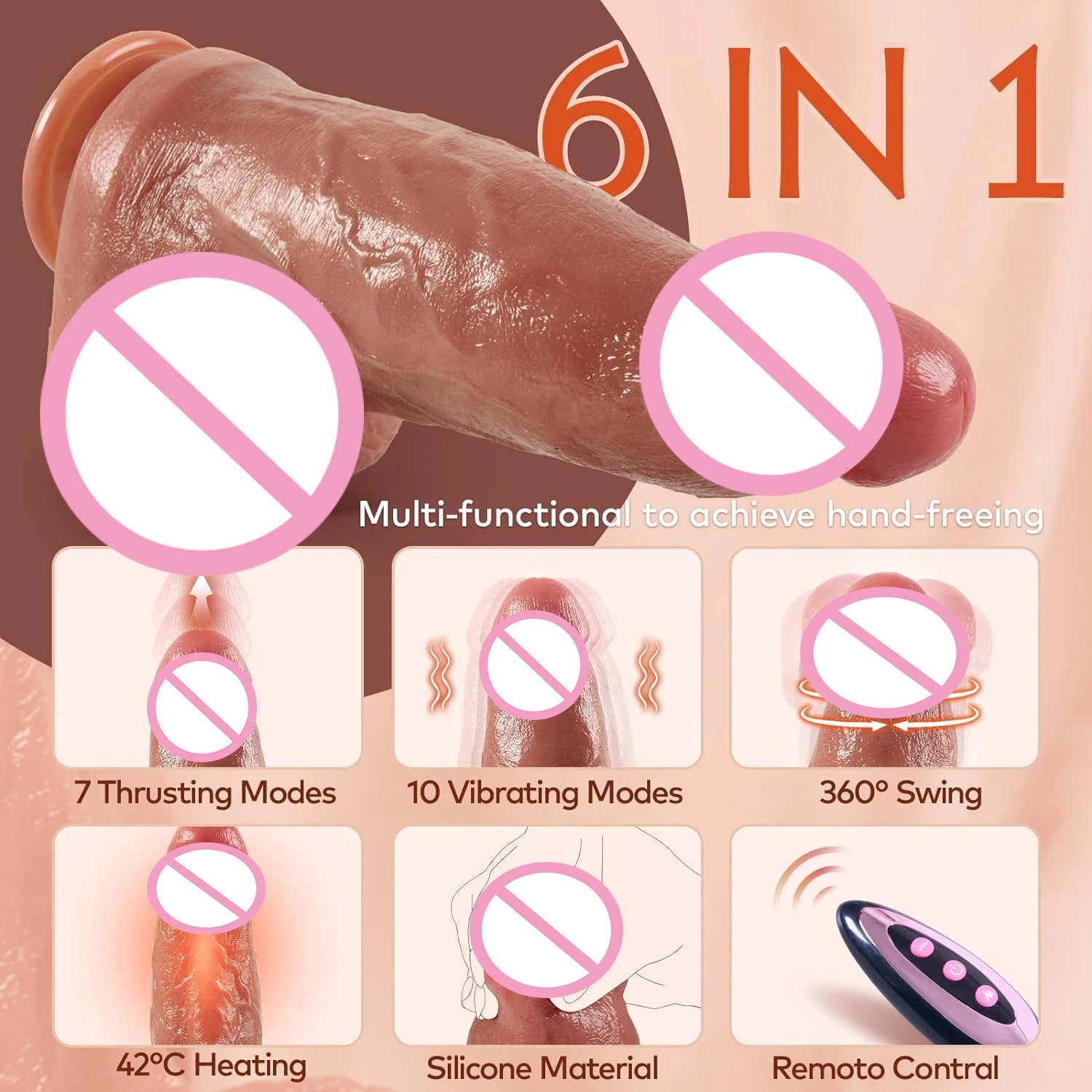 Super Huge Remote Electric Telescopic Swing Vibration Heating Sex Toy  Realistic Silicone Vibrator Huge Dildo for Women