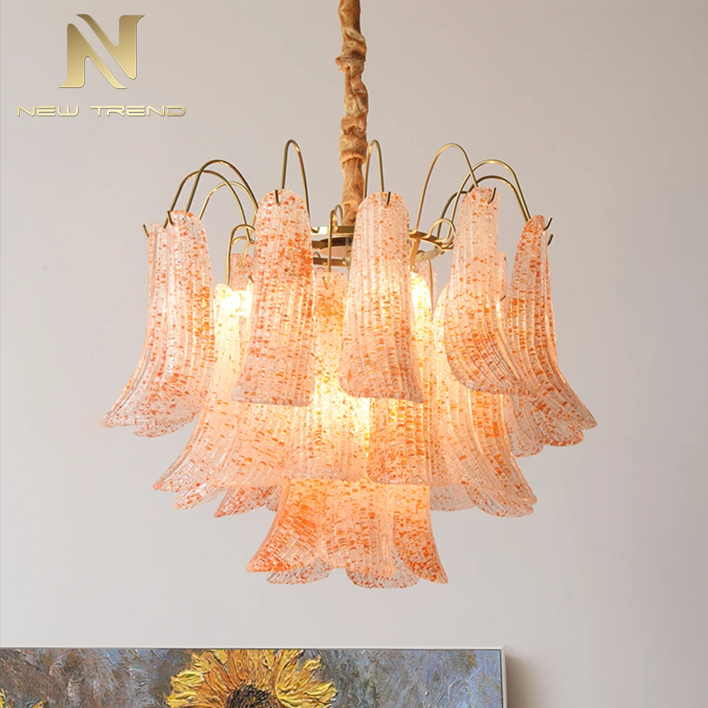 CPL-453 Custom French Vintage Murano Glass Chandelier – Colorful Art Pendant Light for Villa Loft & Living Room