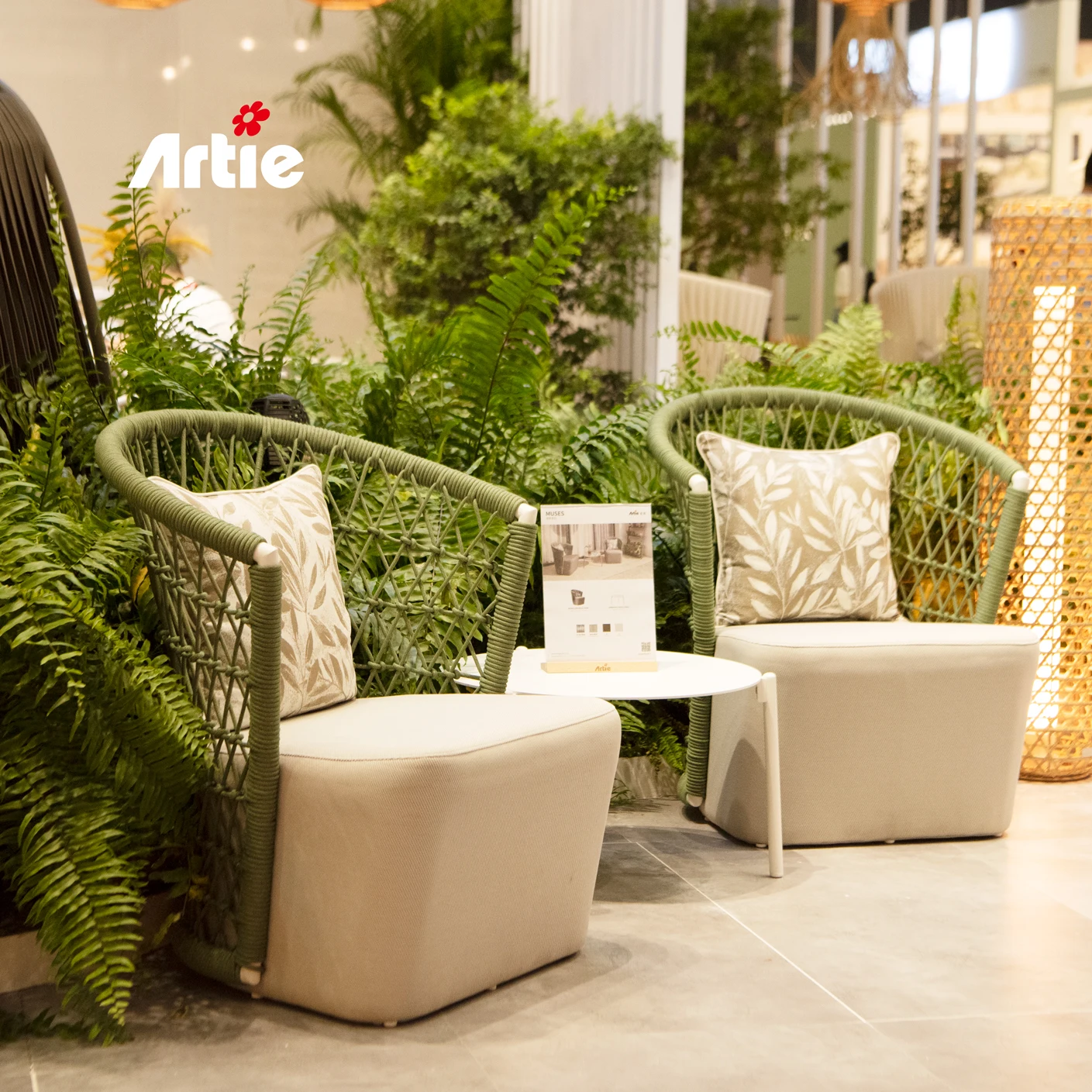 Artie Garden Rattan Furniture Balcony Set Leisure Rope Woven Patio Arm