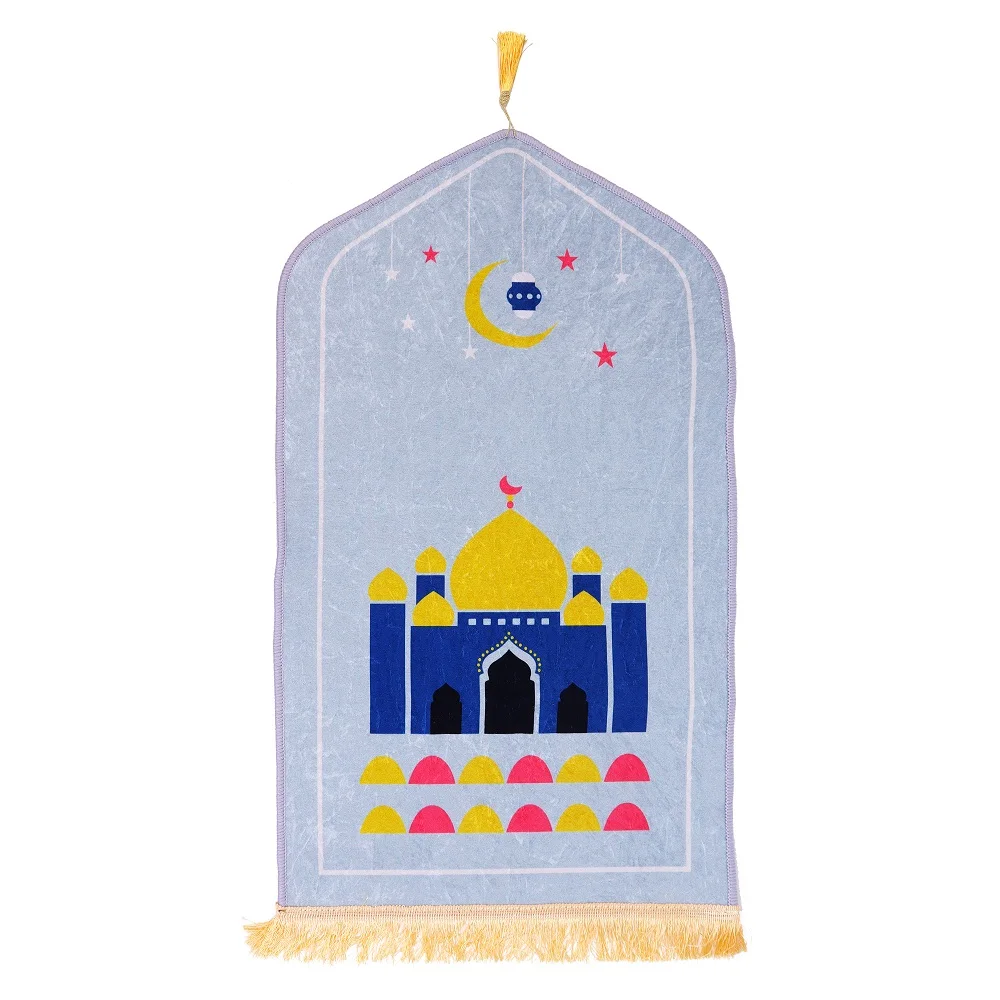 Kids Prayer Mat Thickened Anti Slip Foam Padded Plain Flannel Mat With