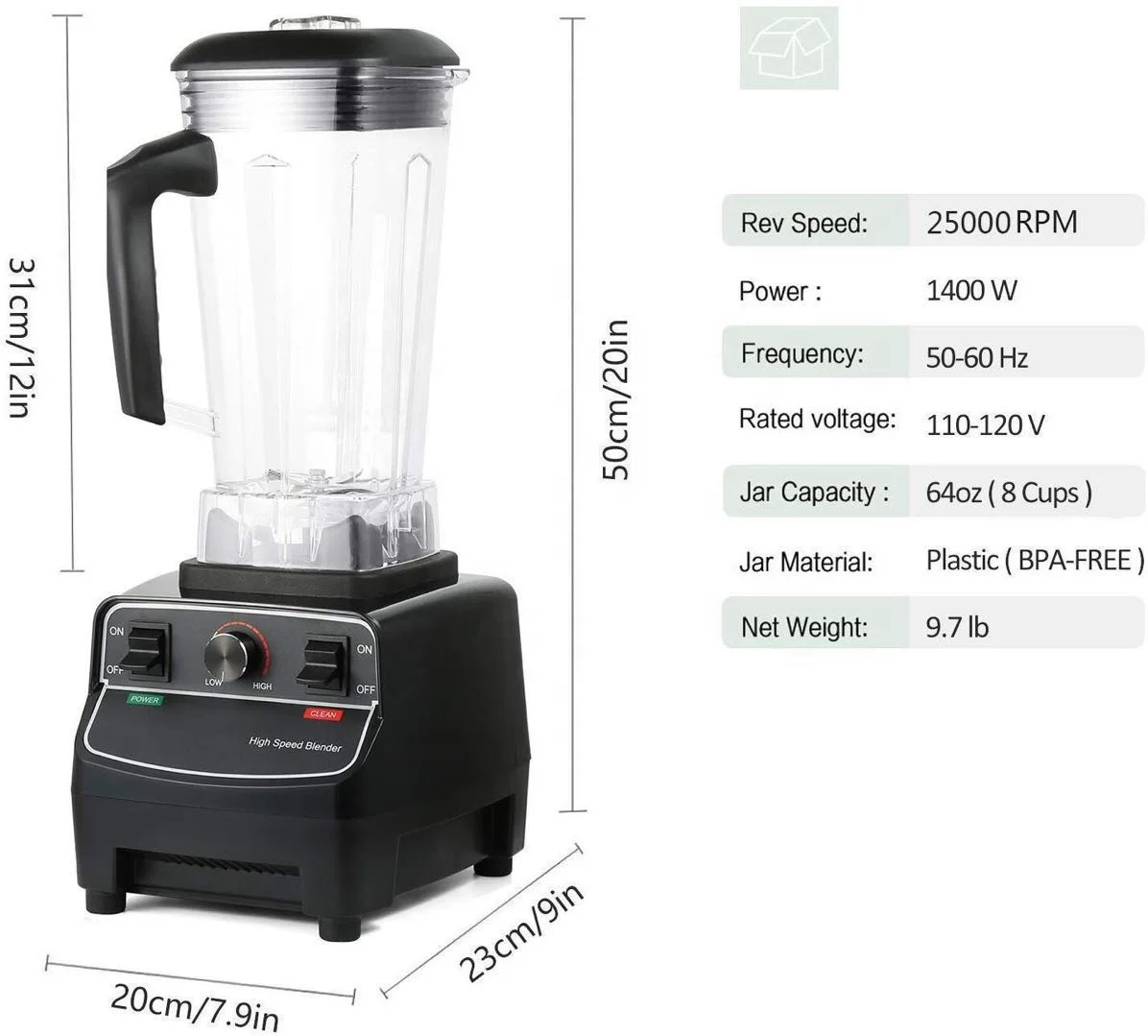 High Speed Mixing Powder Blender 1200w Smoothie Blender Professional Commercial Blender Bl 767