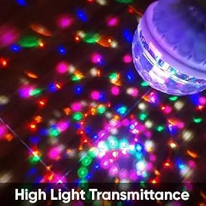 Luz de bola de discoteca rotativa colorida, lâmpada de festa de 7 cores, luz de bola mágica rotativa para decoração de festas de aniversário e natal