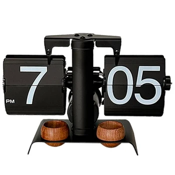 Auto Flip Digital Clock Operated Quartz Clock Home Decors Retro Flip Clock Flip Internal Gear Operated